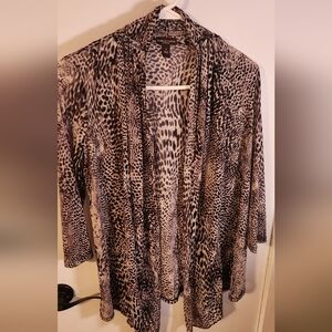 Snake Print Open Front Sheer Cardigan Size Small